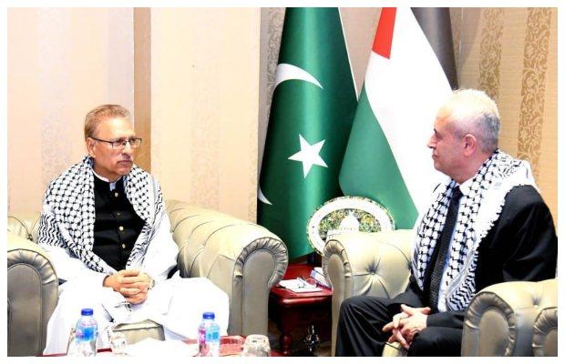 President Alvi visits Palestinian embassy in a show of solidarity with the people in Gaza