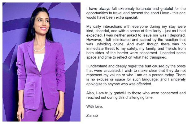 Zainab Abbas cites ‘online intimidation’ reason for sudden departure from India