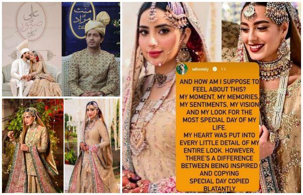 Saboor Aly is supper annoyed with drama “Mannat Murad” for copying her wedding look