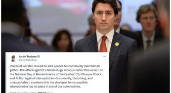 Canadian PM Trudeau condemns attack on a mosque in the city of Mississauga