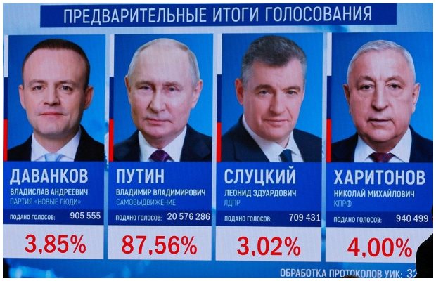 Russian election: Putin with a record landslide win extends 25-year rule in vote
