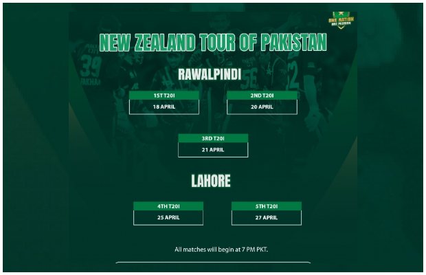 PCB announces schedule of New Zealand’s tour of Pakistan