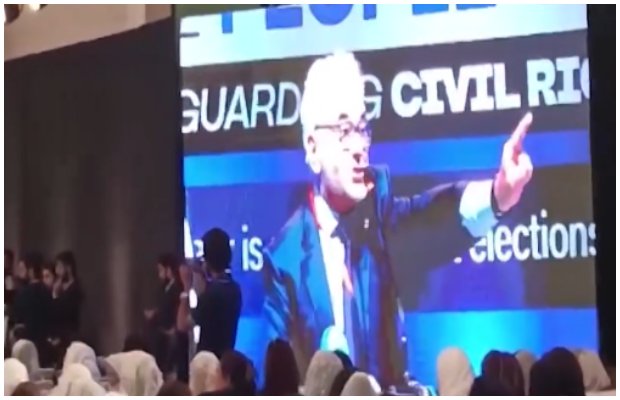 German ambassador loses cool at Rights Conference in Lahore as pro-Palestine protesters interrupt him