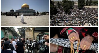 In Pictures: Palestinian Muslims pray at the Al Aqsa mosque compound marking Ramadan’s last Friday