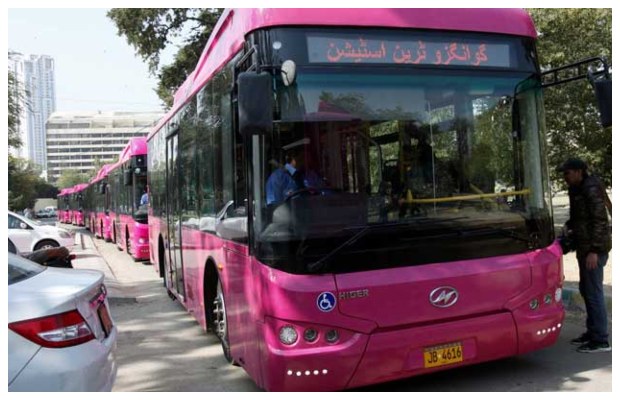 Sindh govt makes pink bus service free for women for 2 months